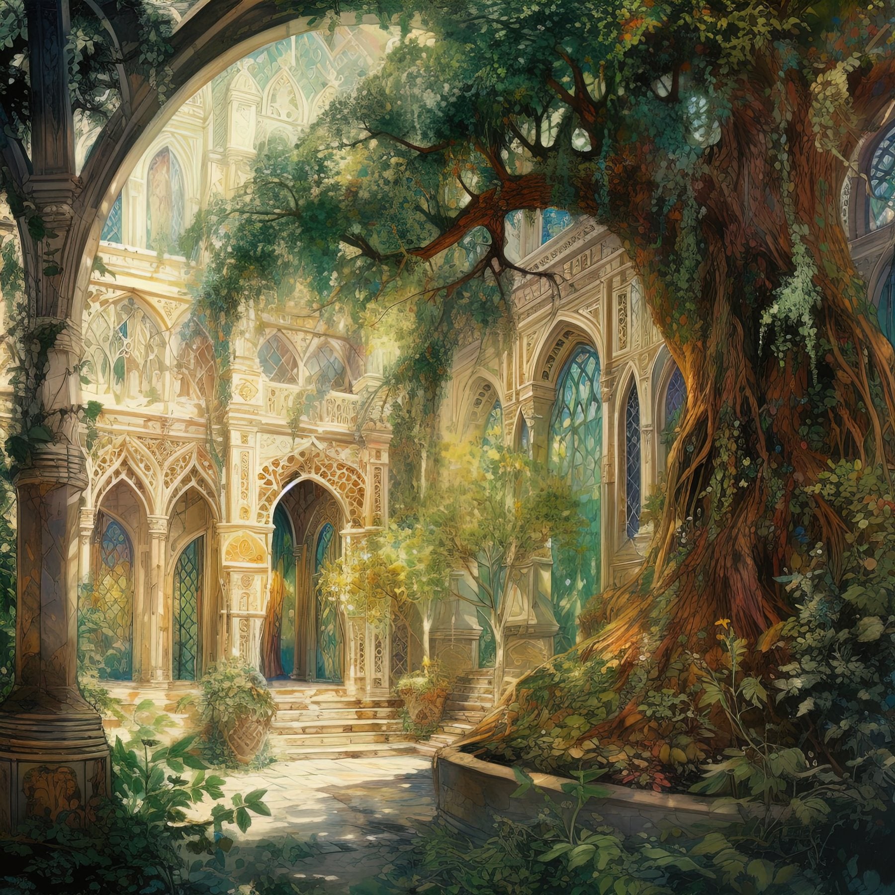 The Arcade — plate V of The Green Cathedral