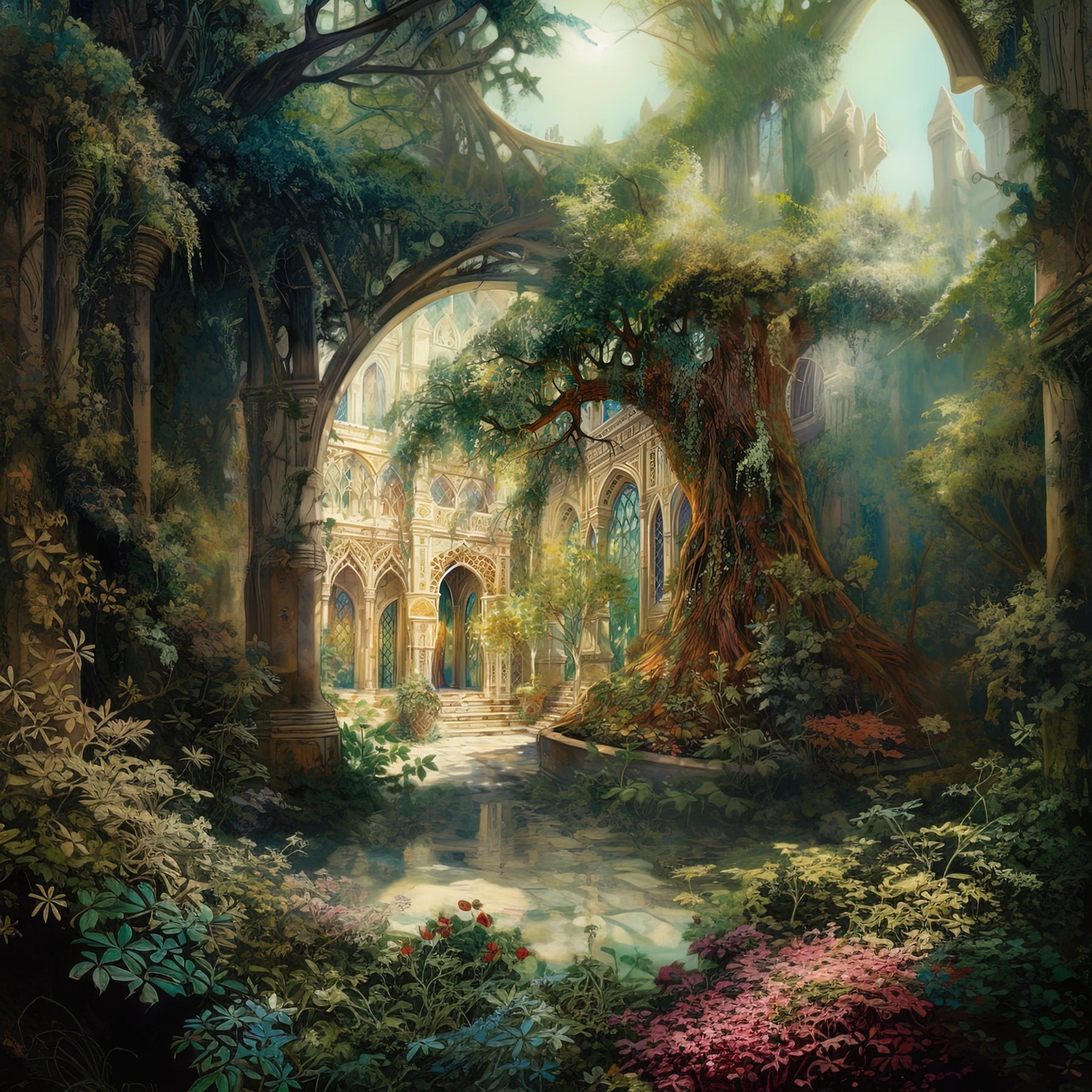 The Deep Grove — plate IX of The Green Cathedral