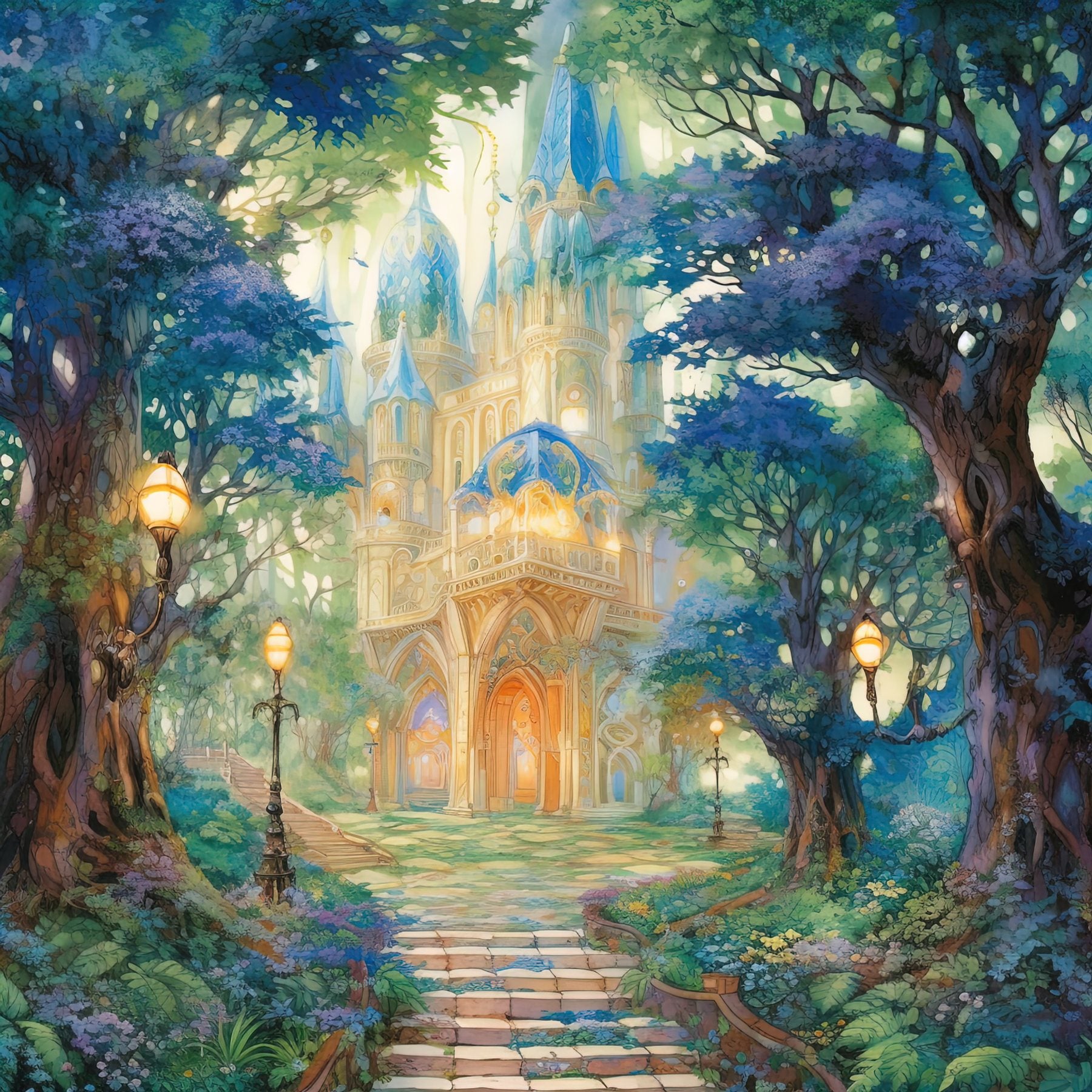 Nightfall — plate XII of The Green Cathedral